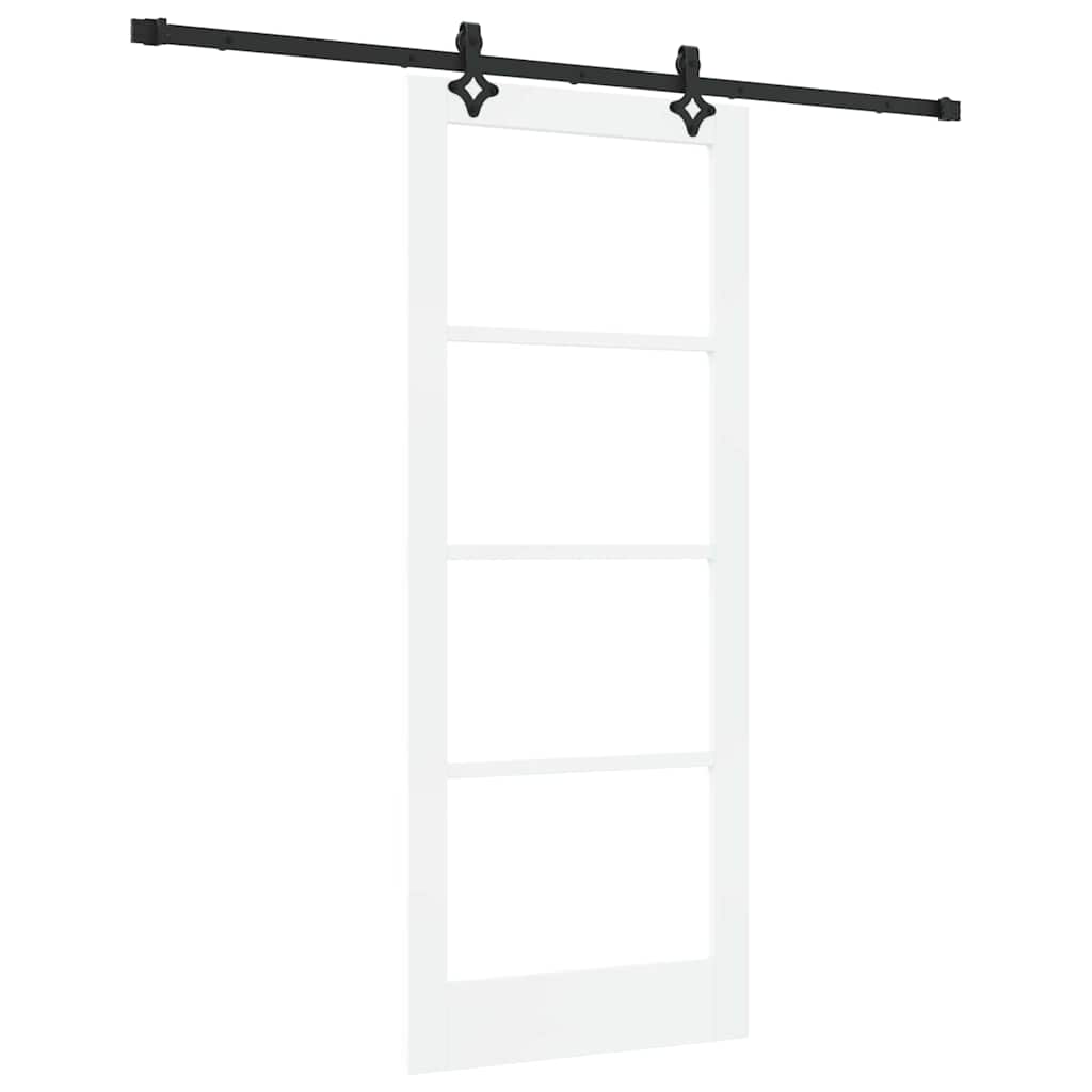 vidaXL Sliding Door ORKDAL 83 x 202 cm Solid Pine Wood and Glass 2