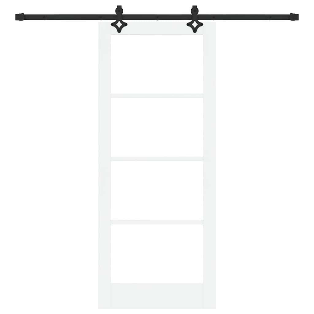 vidaXL Sliding Door ORKDAL 83 x 202 cm Solid Pine Wood and Glass 4