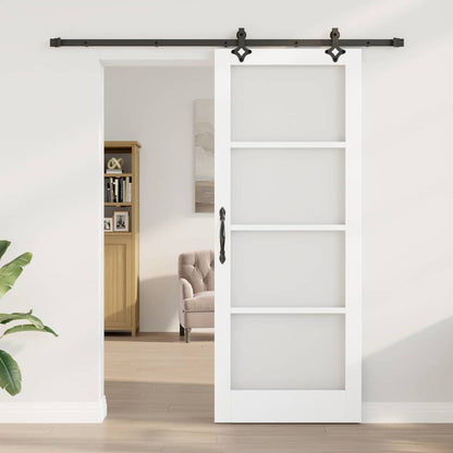 vidaXL Sliding Door ORKDAL 83 x 211 cm Solid Pine Wood and Glass 3