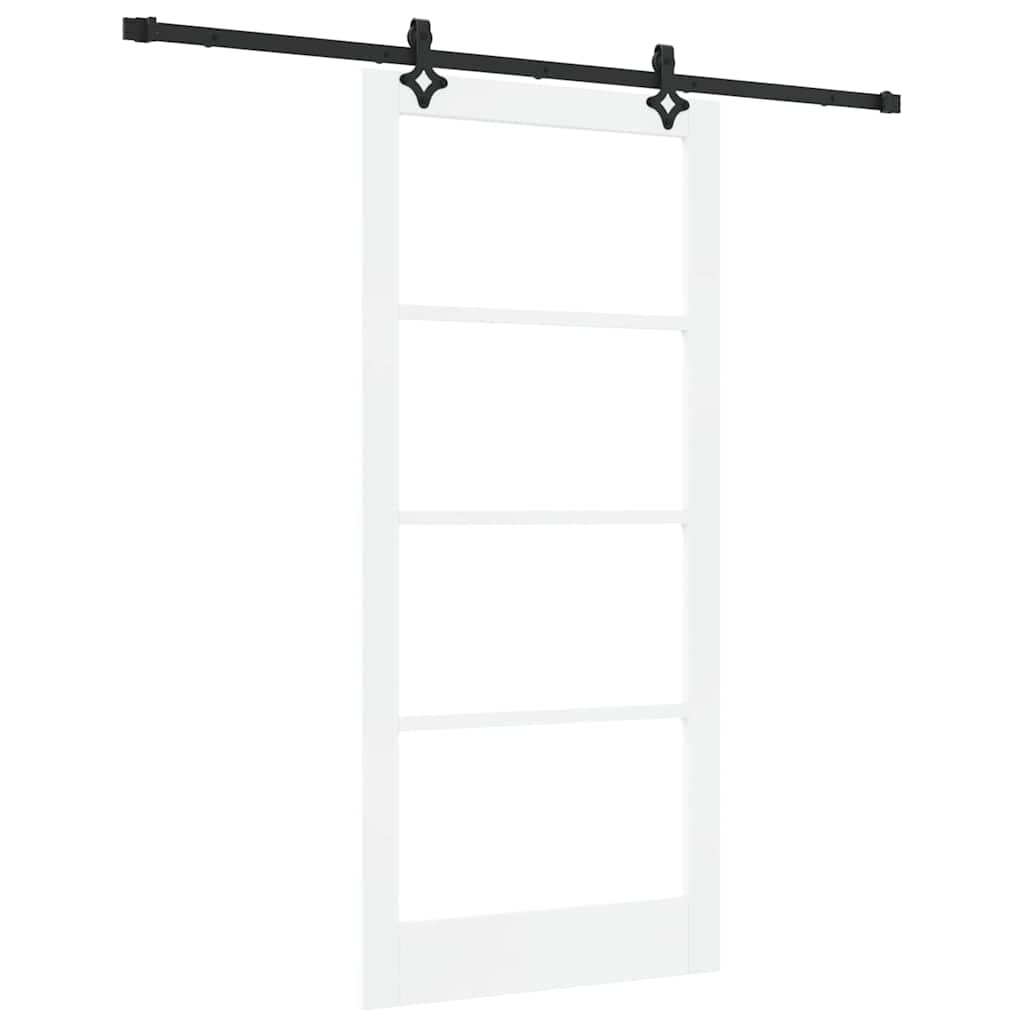 vidaXL Sliding Door ORKDAL 93 x 202 cm Solid Pine Wood and Glass 2