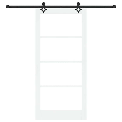 vidaXL Sliding Door ORKDAL 93 x 202 cm Solid Pine Wood and Glass 4