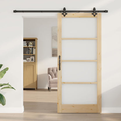 vidaXL Sliding Door ORKDAL 93 x 211 cm Solid Pine Wood and Glass 3