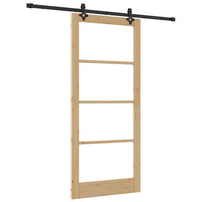 vidaXL Sliding Door ORKDAL 93 x 211 cm Solid Pine Wood and Glass 2