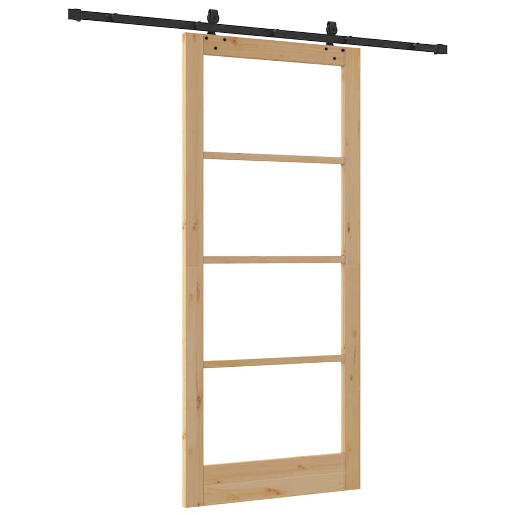 vidaXL Sliding Door ORKDAL 93 x 211 cm Solid Pine Wood and Glass 6