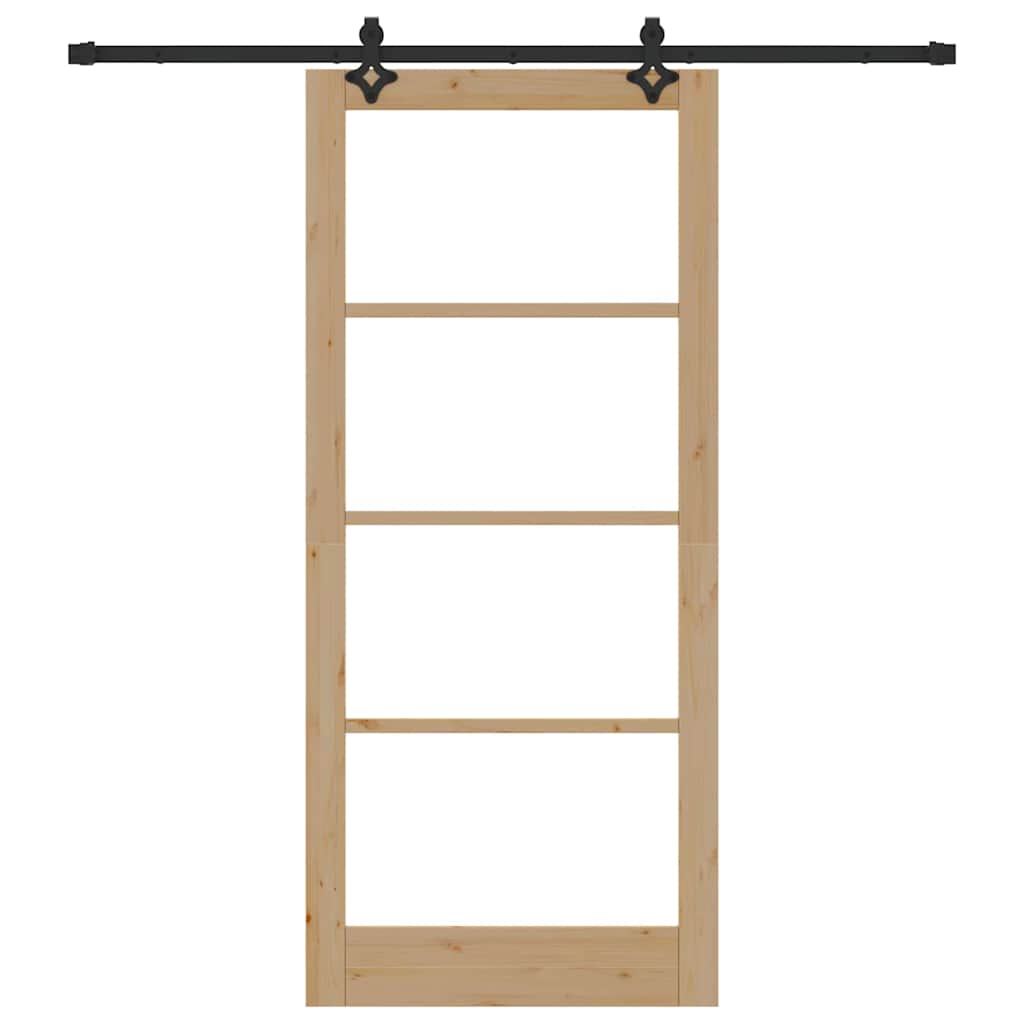 vidaXL Sliding Door ORKDAL 93 x 211 cm Solid Pine Wood and Glass 4