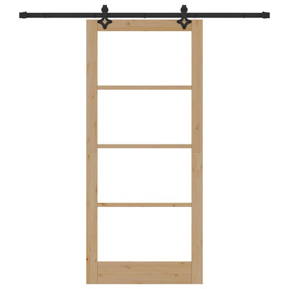 vidaXL Sliding Door ORKDAL 93 x 211 cm Solid Pine Wood and Glass 4