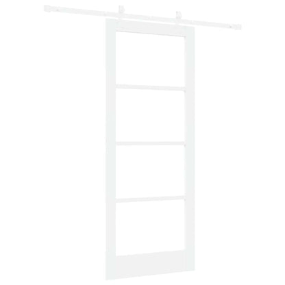 vidaXL Sliding Door 83 x 202 cm Solid Pine Wood and Glass White 6