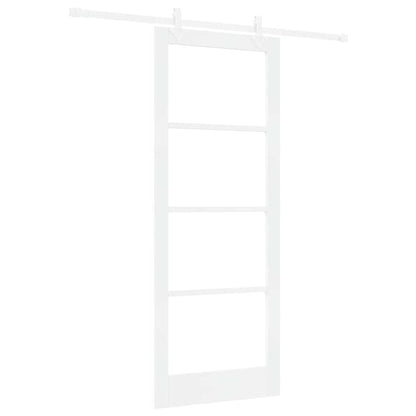 vidaXL Sliding Door 83 x 211 cm Solid Pine Wood and Glass White 2