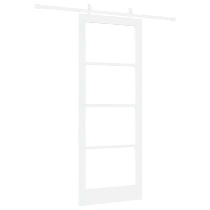 vidaXL Sliding Door 83 x 211 cm Solid Pine Wood and Glass White 6