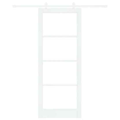 vidaXL Sliding Door 83 x 211 cm Solid Pine Wood and Glass White 4