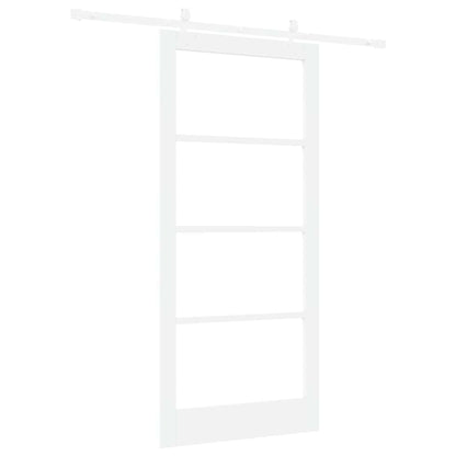 vidaXL Sliding Door 93 x 202 cm Solid Pine Wood and Glass White 6