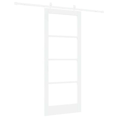 vidaXL Sliding Door 83 x 202 cm Solid Pine Wood and Glass White 6