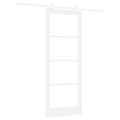 vidaXL Sliding Door 83 x 211 cm Solid Pine Wood and Glass White 6
