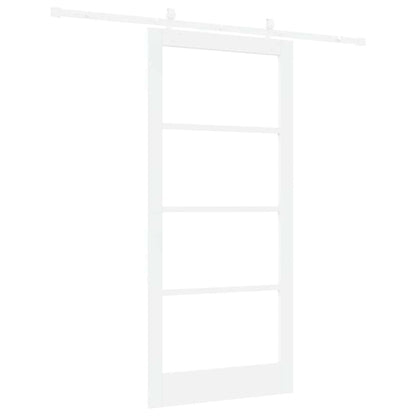 vidaXL Sliding Door 93 x 202 cm Solid Pine Wood and Glass White 6
