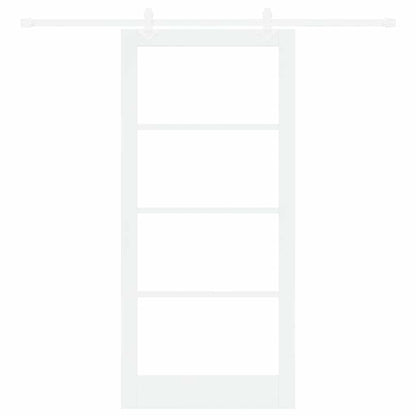 vidaXL Sliding Door 93 x 202 cm Solid Pine Wood and Glass White 4