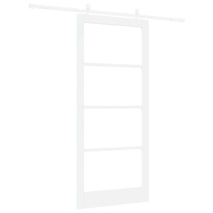 vidaXL Sliding Door 93 x 211 cm Solid Pine Wood and Glass White 6