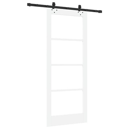 vidaXL Sliding Door White 83 x 202 cm Solid Pine Wood and Glass 6