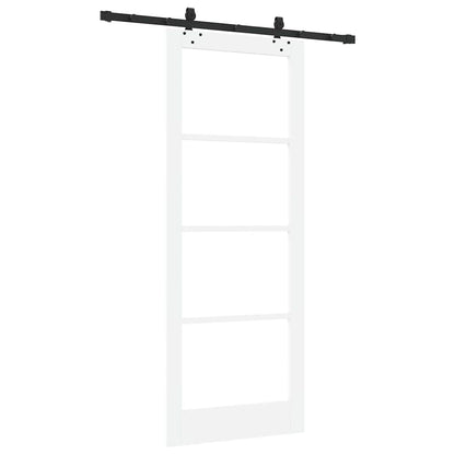 vidaXL Sliding Door White 83 x 211 cm Solid Pine Wood and Glass 6