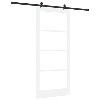 vidaXL Sliding Door White 93 x 211 cm Solid Pine Wood and Glass 6
