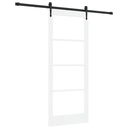vidaXL Sliding Door 83 x 202 cm Solid Pine Wood and Glass 2