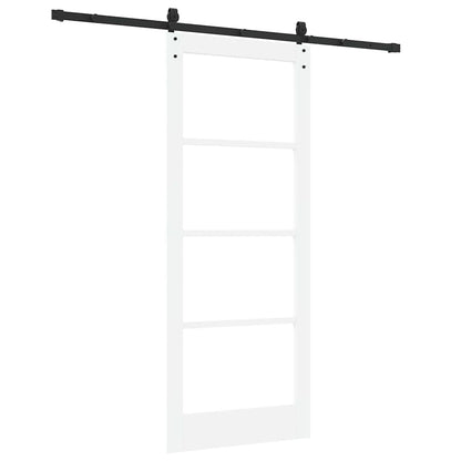 vidaXL Sliding Door 83 x 202 cm Solid Pine Wood and Glass 6