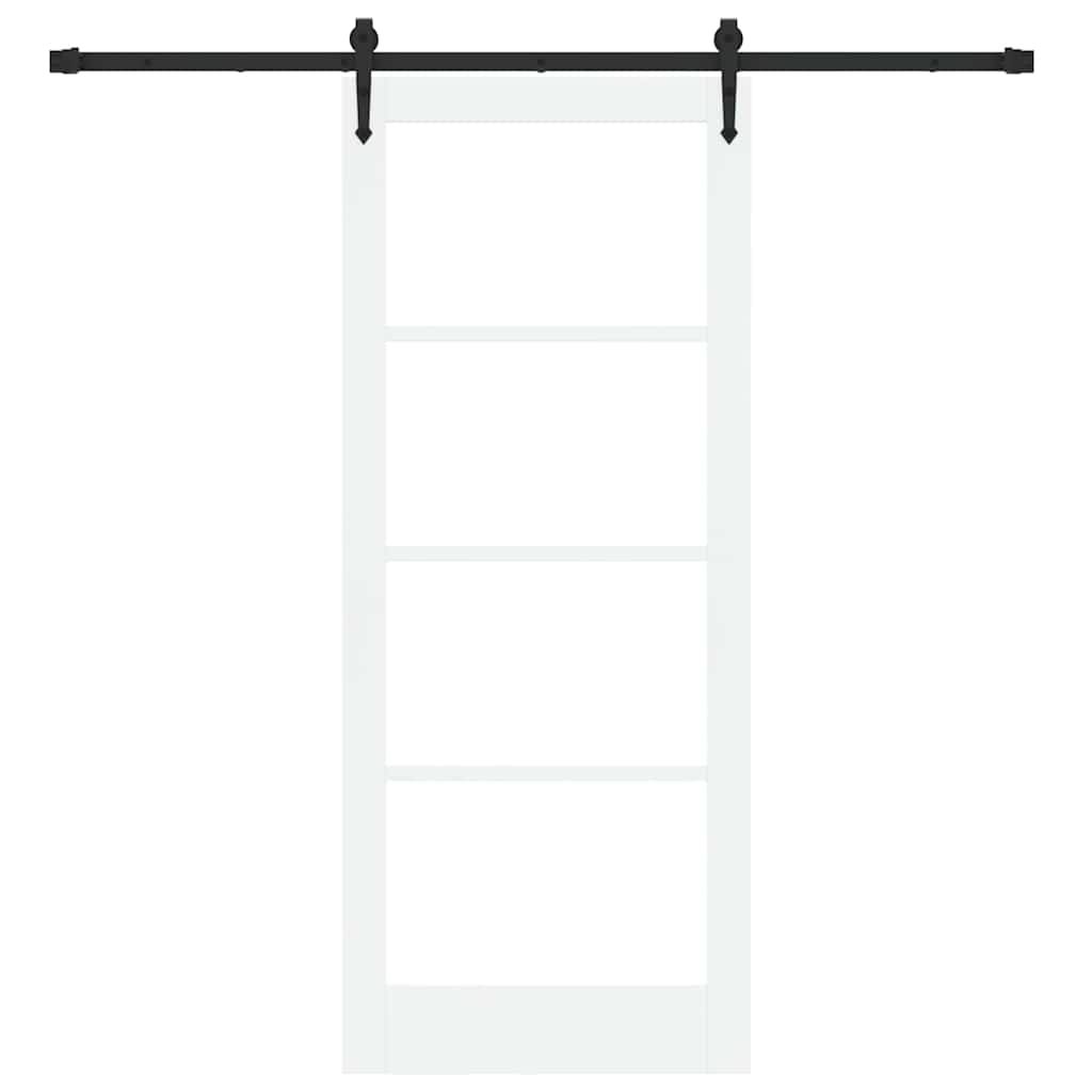 vidaXL Sliding Door 83 x 202 cm Solid Pine Wood and Glass 4