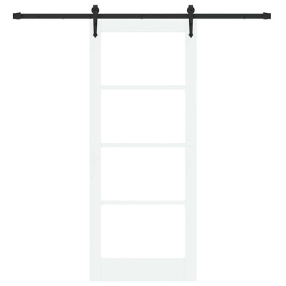 vidaXL Sliding Door 83 x 202 cm Solid Pine Wood and Glass 4