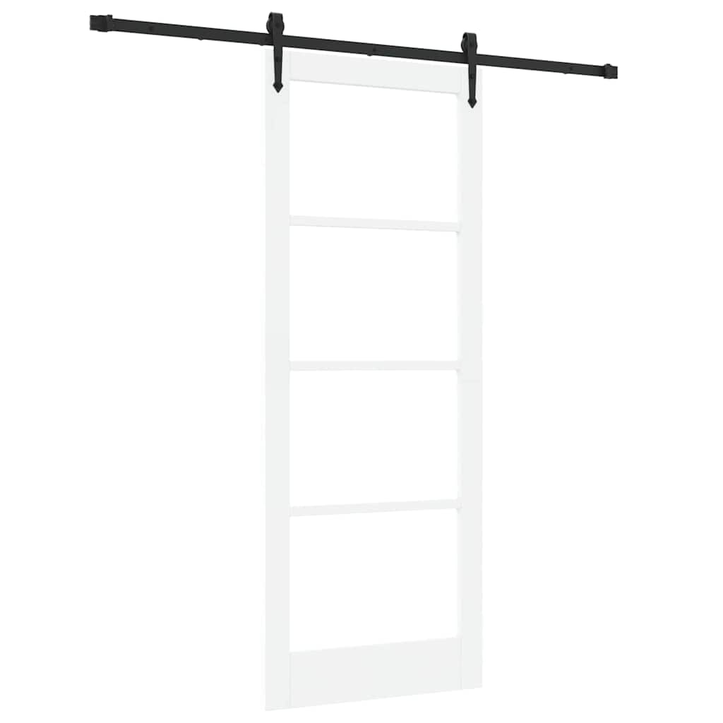 vidaXL Sliding Door 83 x 211 cm Solid Pine Wood and Glass 2