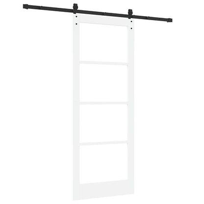 vidaXL Sliding Door 83 x 211 cm Solid Pine Wood and Glass 6