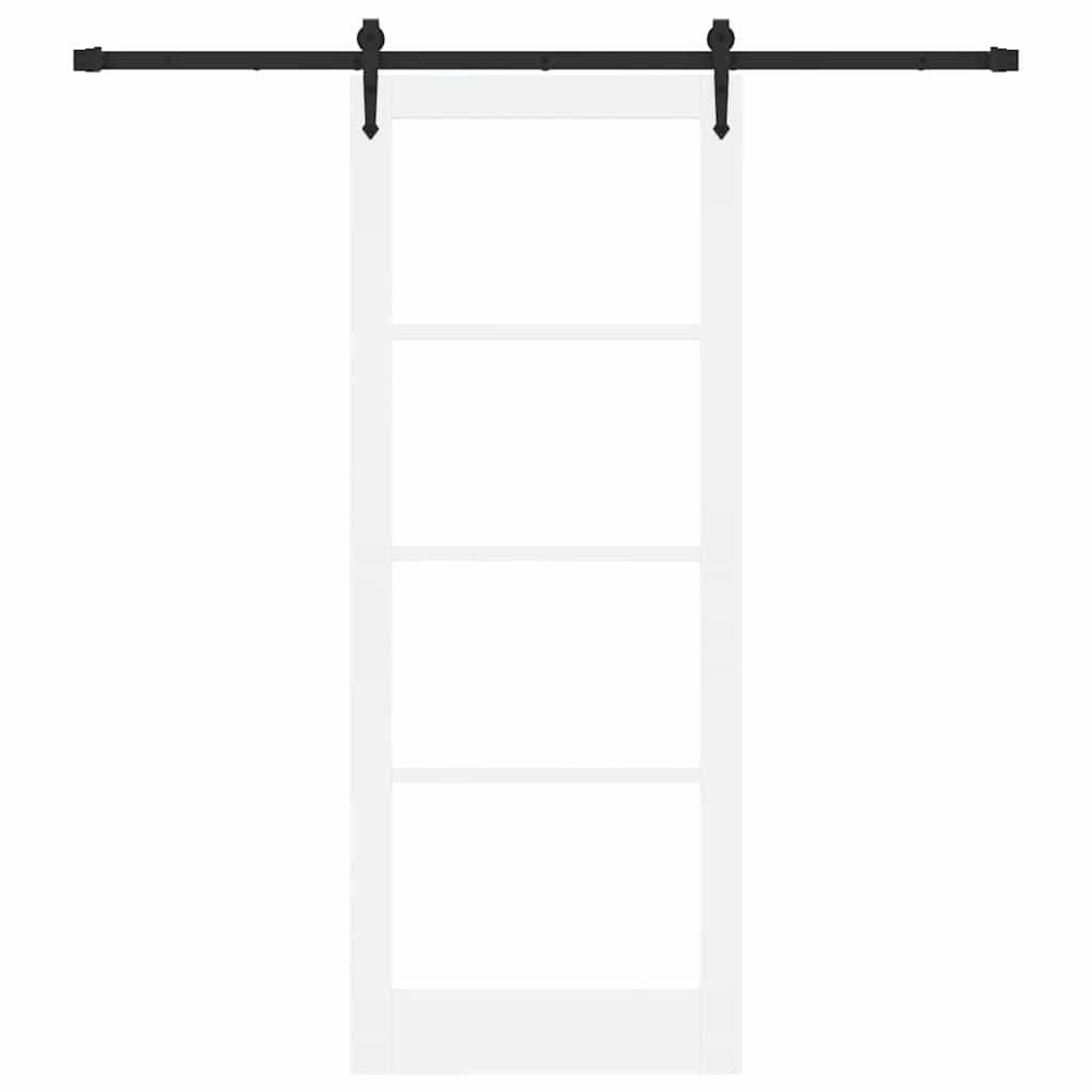 vidaXL Sliding Door 83 x 211 cm Solid Pine Wood and Glass 4