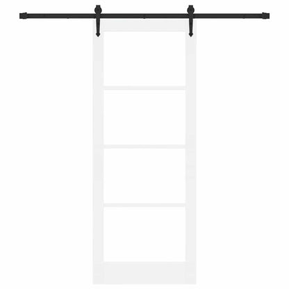 vidaXL Sliding Door 83 x 211 cm Solid Pine Wood and Glass 4