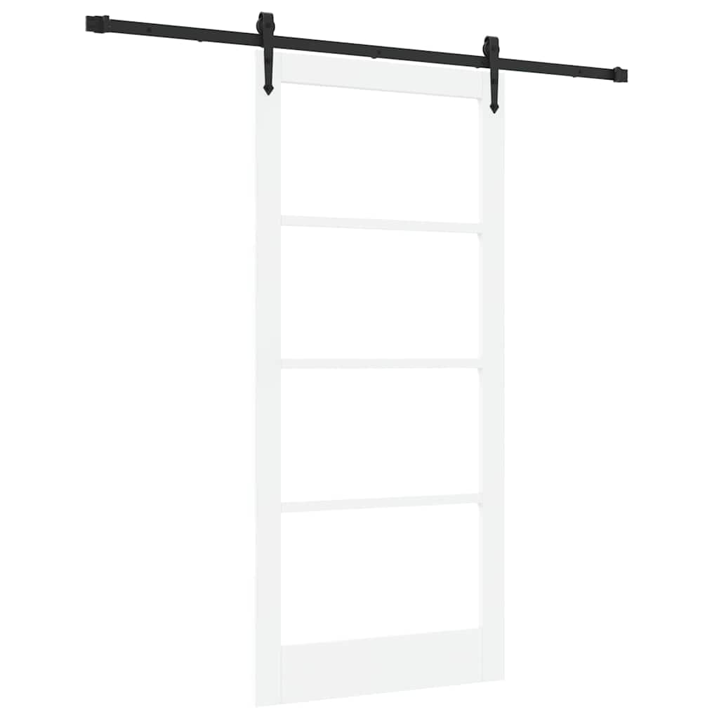 vidaXL Sliding Door 93 x 202 cm Solid Pine Wood and Glass 2