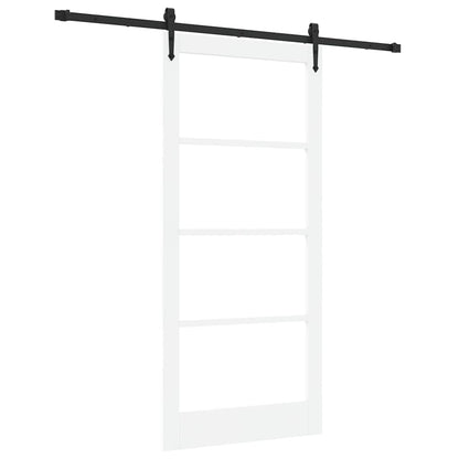 vidaXL Sliding Door 93 x 202 cm Solid Pine Wood and Glass 2