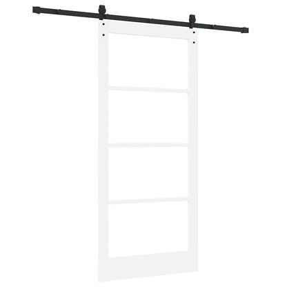 vidaXL Sliding Door 93 x 202 cm Solid Pine Wood and Glass 6