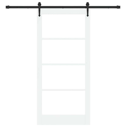 vidaXL Sliding Door 93 x 202 cm Solid Pine Wood and Glass 4