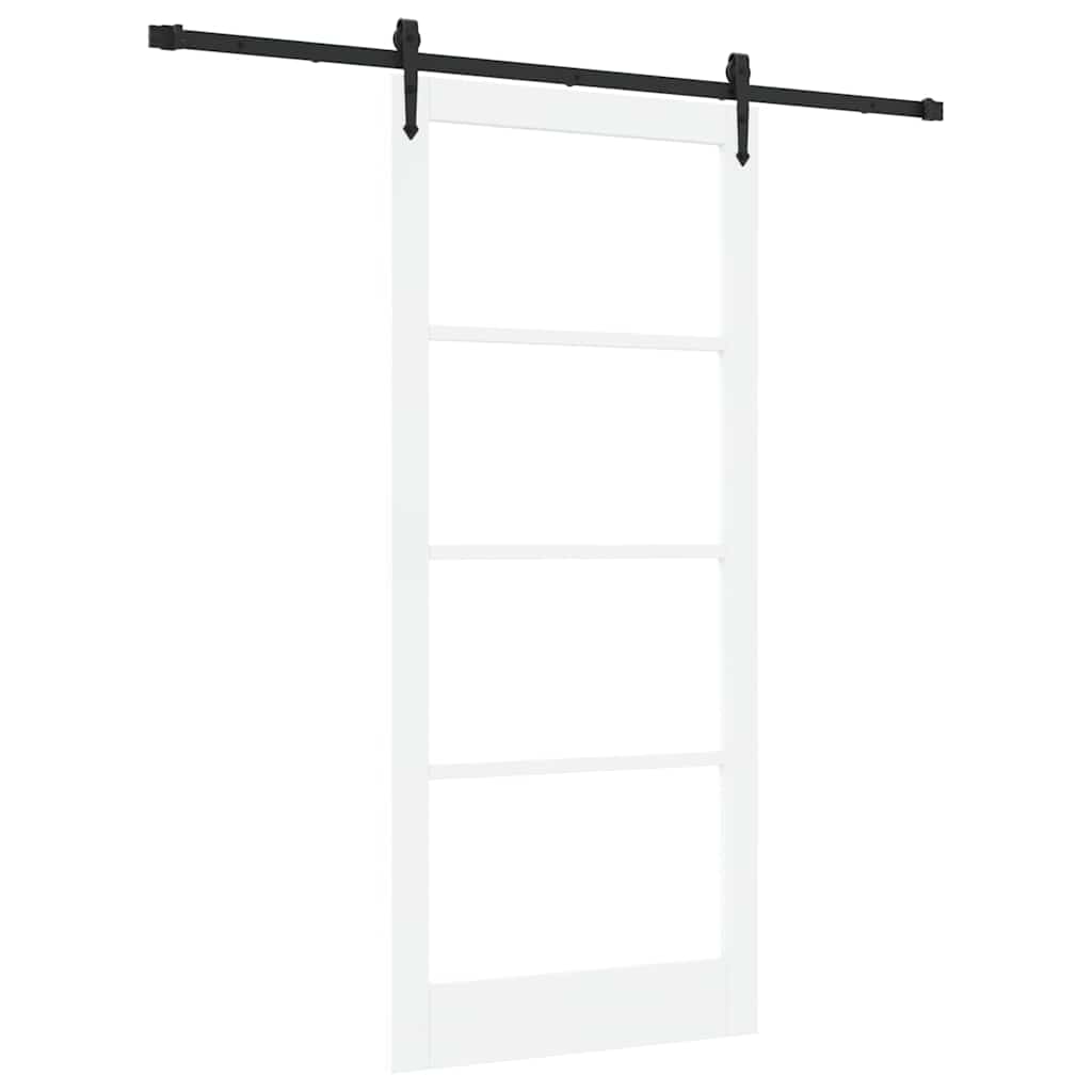 vidaXL Sliding Door 93 x 211 cm Solid Pine Wood and Glass 2
