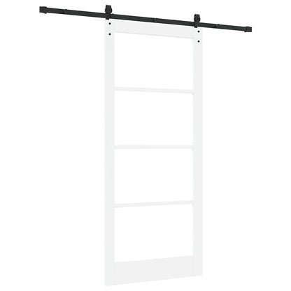 vidaXL Sliding Door 93 x 211 cm Solid Pine Wood and Glass 6