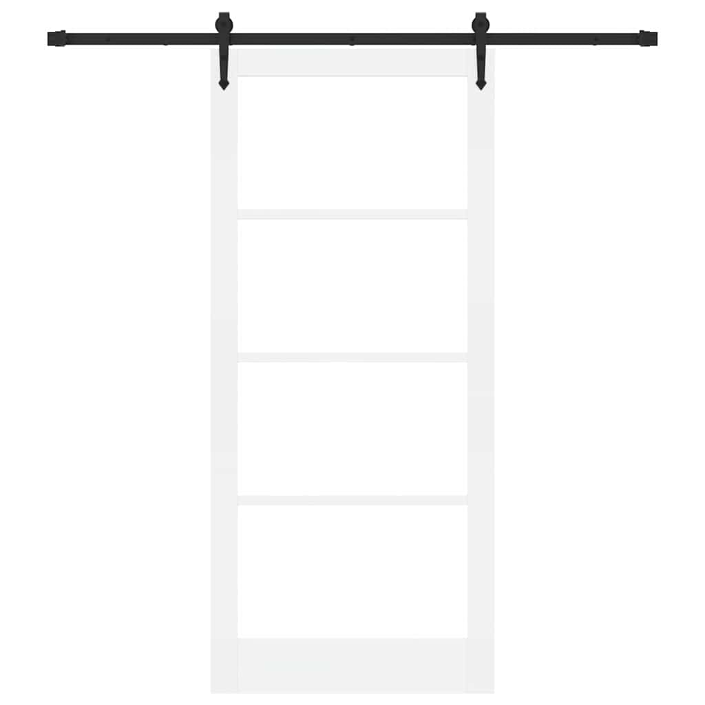 vidaXL Sliding Door 93 x 211 cm Solid Pine Wood and Glass 4