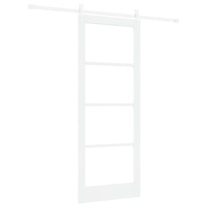 vidaXL Sliding Door 83 x 211 cm Solid Pine Wood and Glass White 2
