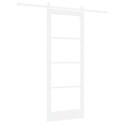 vidaXL Sliding Door 83 x 211 cm Solid Pine Wood and Glass White 6