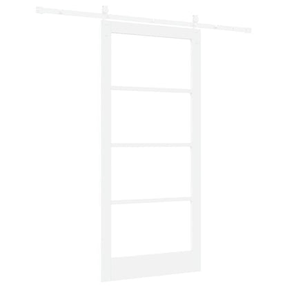 vidaXL Sliding Door 93 x 202 cm Solid Pine Wood and Glass White 6