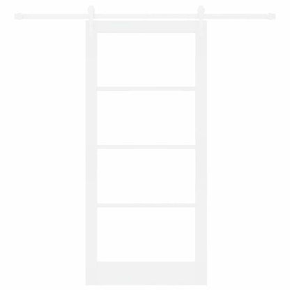 vidaXL Sliding Door 93 x 202 cm Solid Pine Wood and Glass White 4