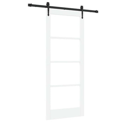 vidaXL Sliding Door ORKDAL 83 x 202 cm Solid Pine Wood and Glass White 1
