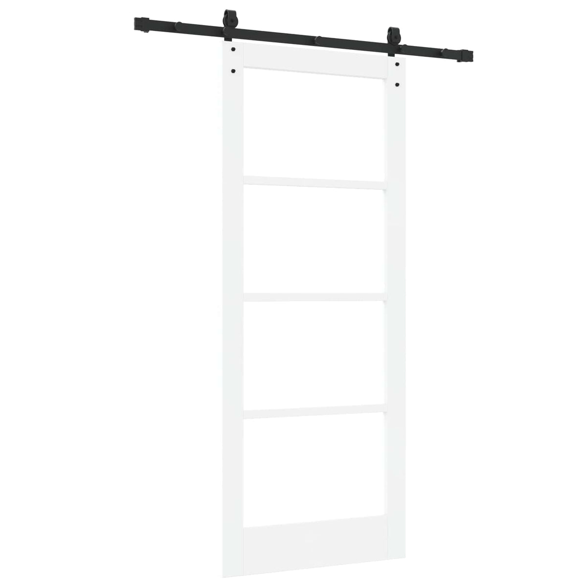 vidaXL Sliding Door ORKDAL 83 x 202 cm Solid Pine Wood and Glass White 6