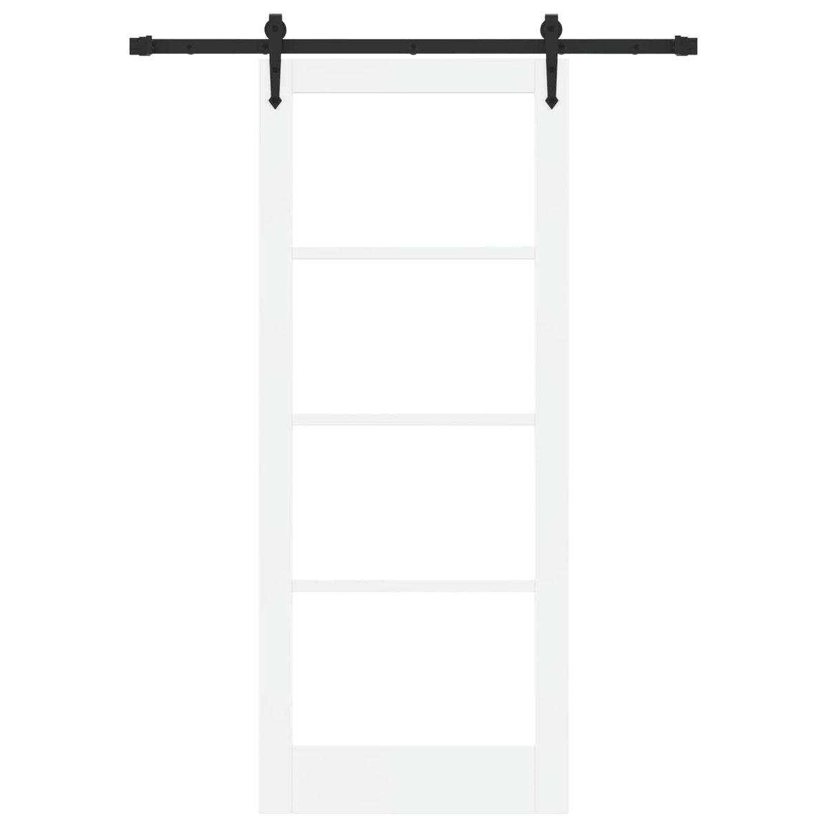 vidaXL Sliding Door ORKDAL 83 x 202 cm Solid Pine Wood and Glass White 3