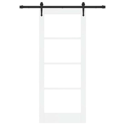 vidaXL Sliding Door ORKDAL 83 x 202 cm Solid Pine Wood and Glass White 3