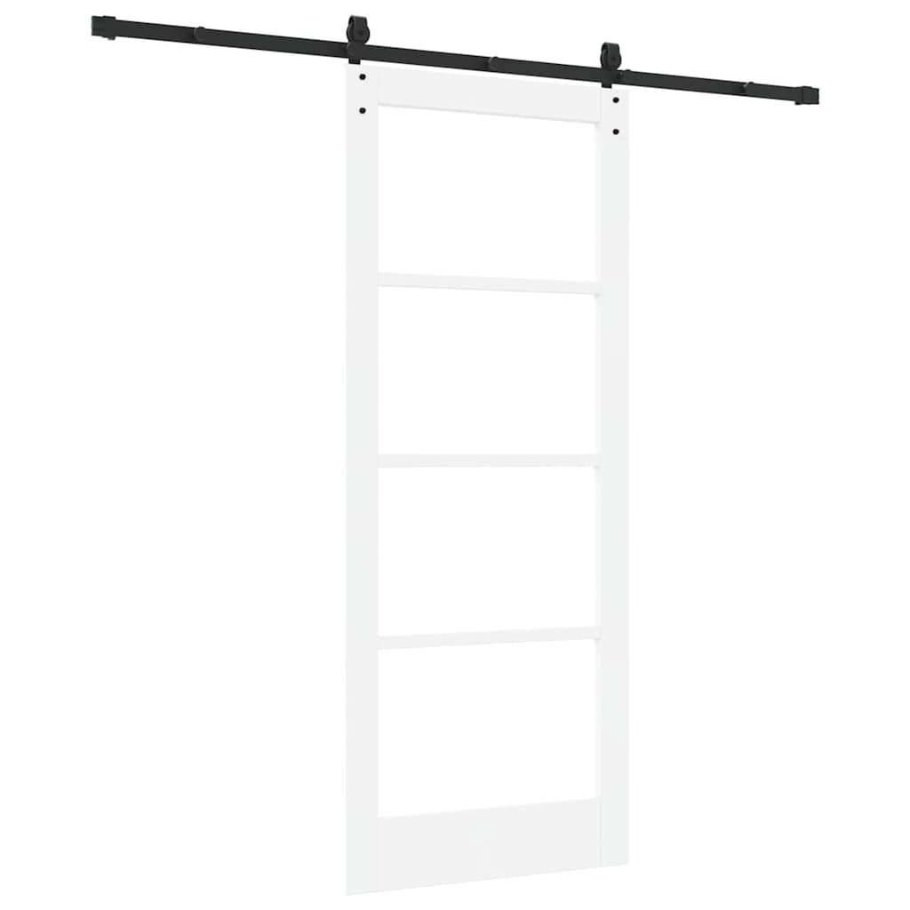 vidaXL Sliding Door ORKDAL 83 x 202 cm Solid Pine Wood and Glass White 6