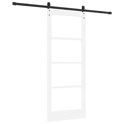 vidaXL Sliding Door ORKDAL 83 x 202 cm Solid Pine Wood and Glass White 6