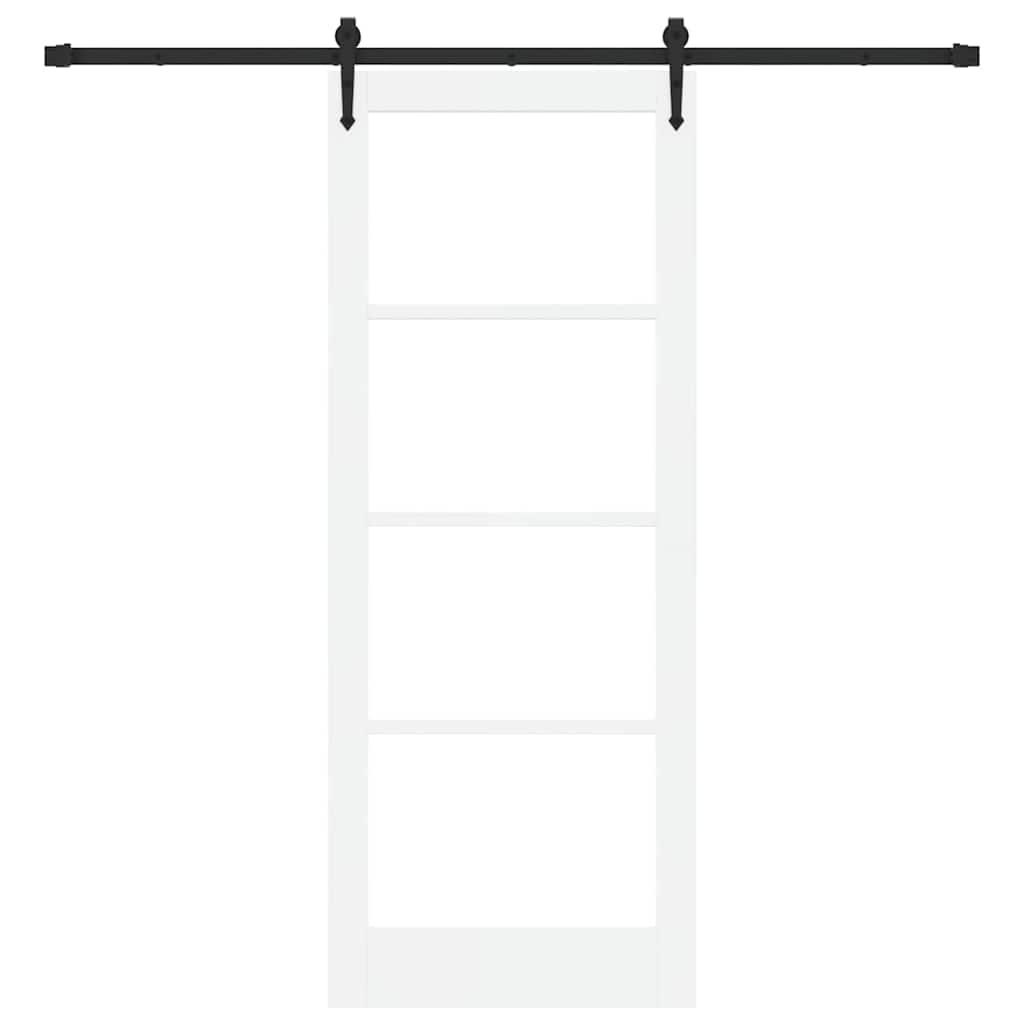 vidaXL Sliding Door ORKDAL 83 x 211 cm Solid Pine Wood and Glass White 4