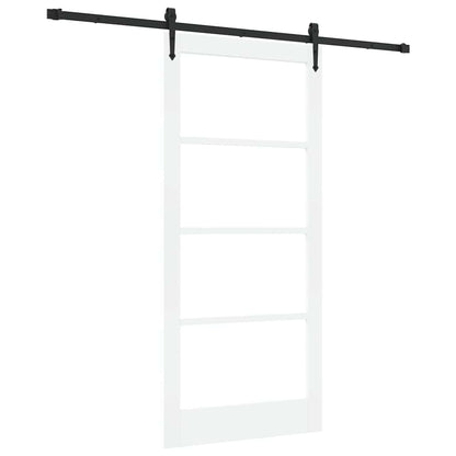 vidaXL Sliding Door ORKDAL 93 x 202 cm Solid Pine Wood and Glass White 2